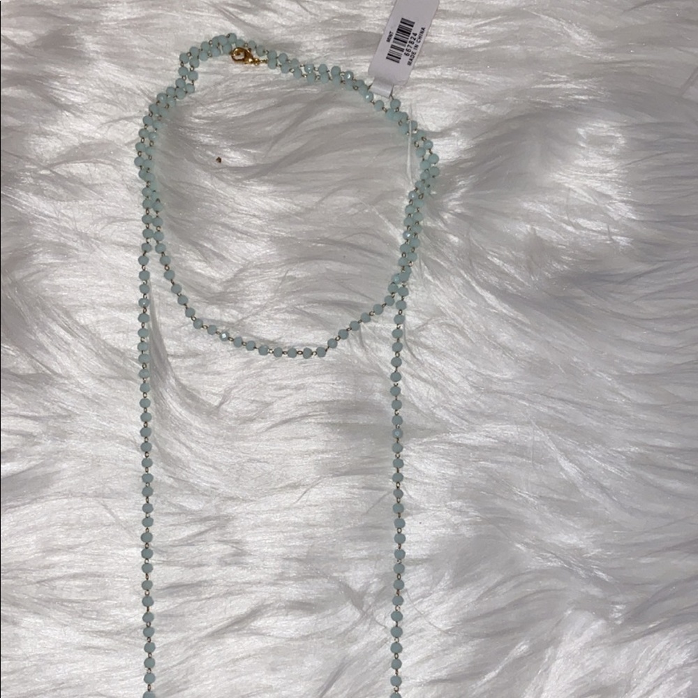Mint glass bead necklace